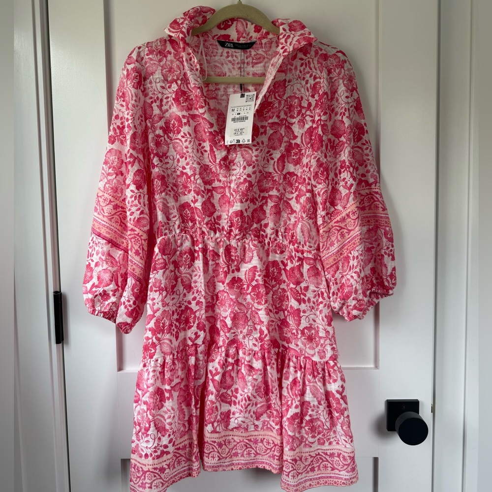 NWT Zara Pink Floral Sundress